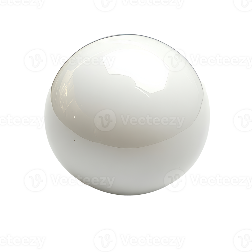 White glass sphere with a glossy finish on display png