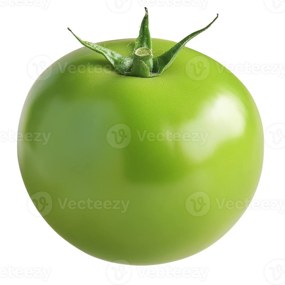 Fresh green tomato just picked from the garden png