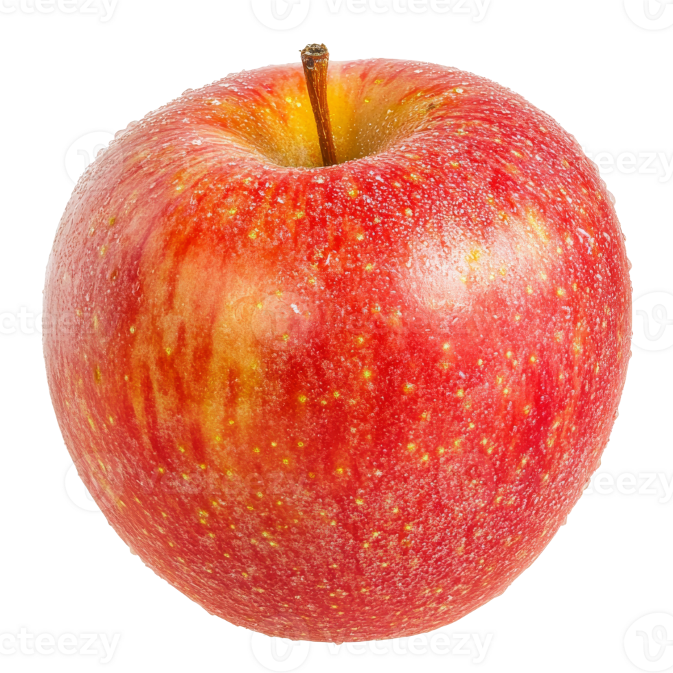 Fresh red apple with droplets of water png