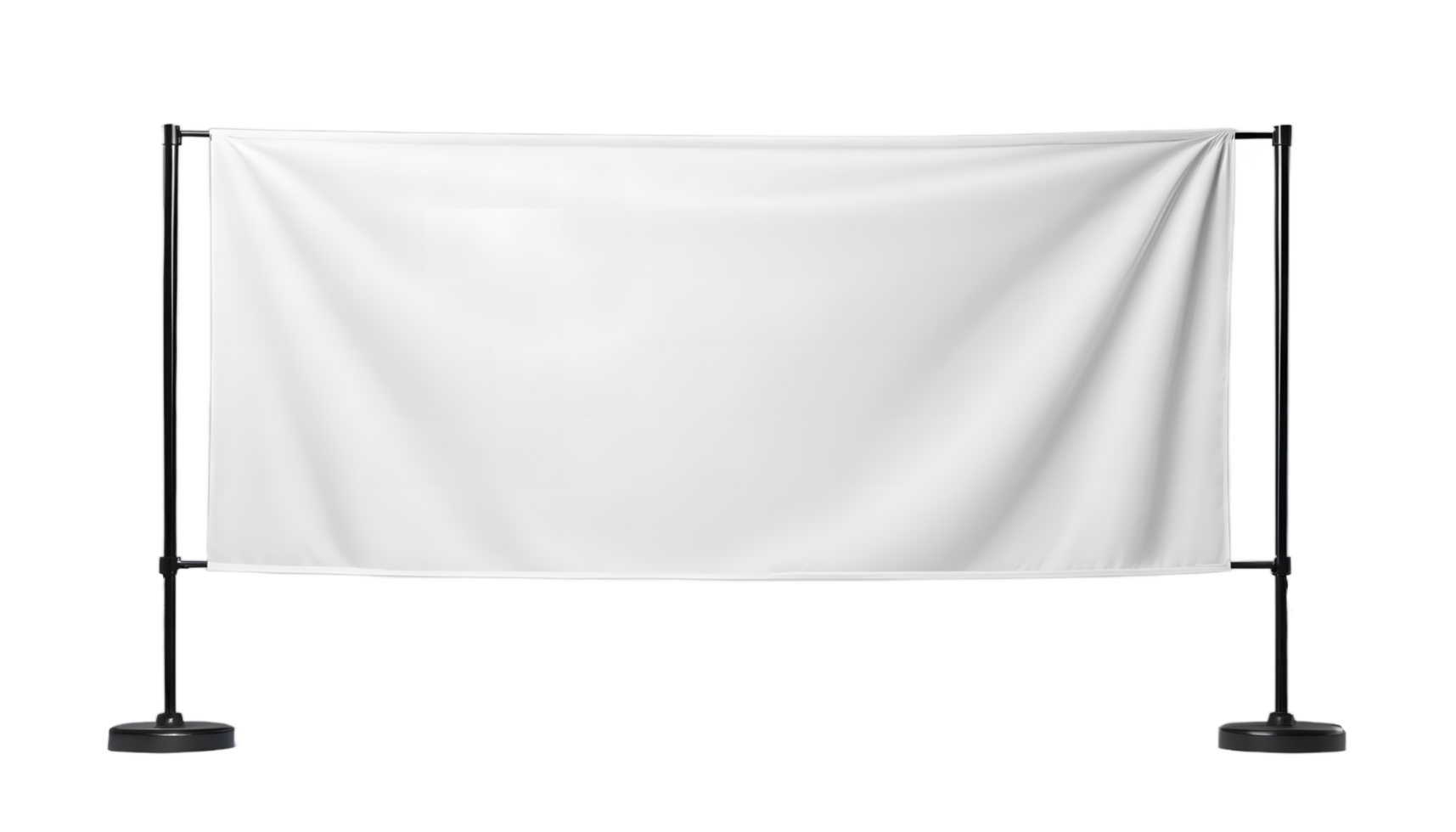 Blank White Banner on a Black Stand, Ready for Design png