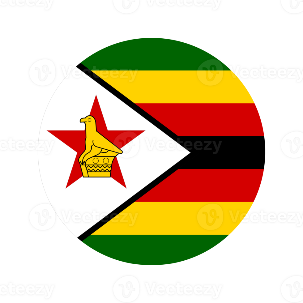 Zimbabwe flag simple illustration for independence day or election png
