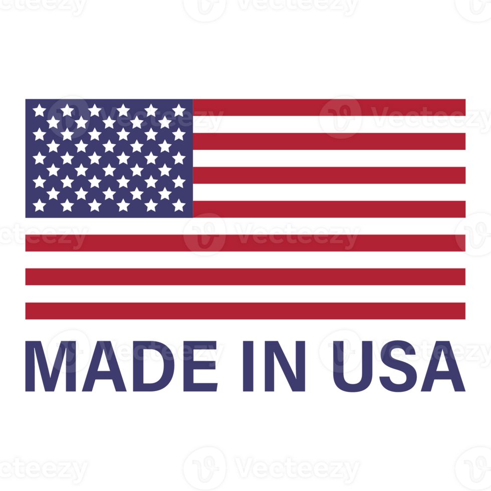 American flag and Made in the USA label, product emblem, logo design png