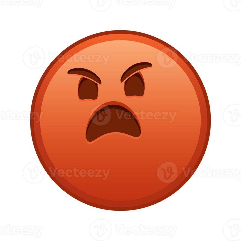 Angry face Large size of red emoji smile png