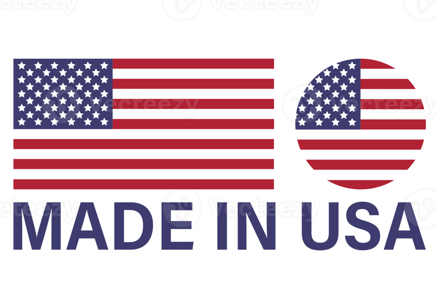 American flag and Made in the USA label, product emblem, logo design png