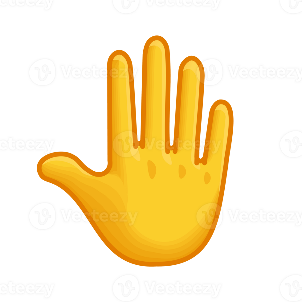 Back side of the hand Large size of yellow emoji hand png