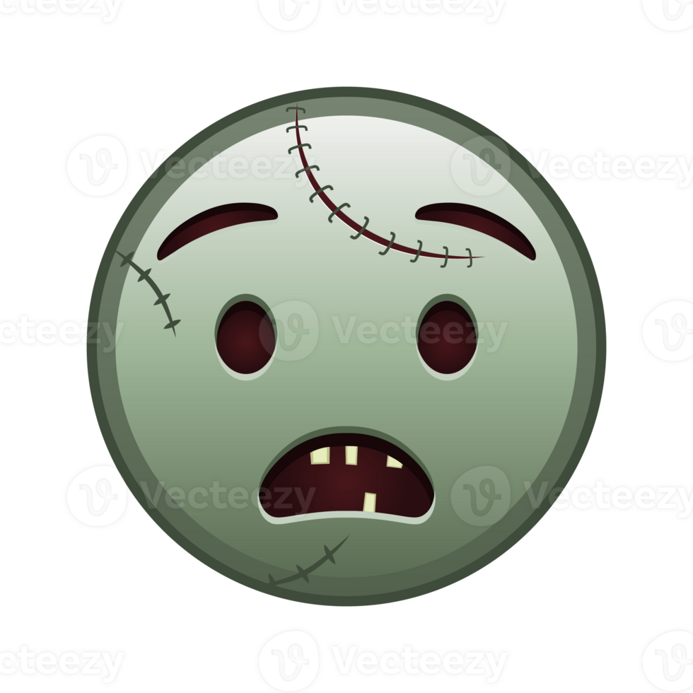 Anguished face Large size of zombie halloween emoji png