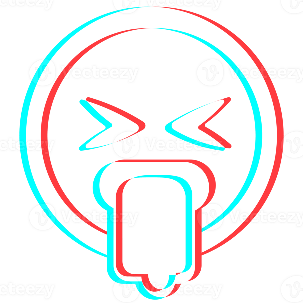 Cartoon smile emoticon symbol, icon in 3d effect with blue and red color png