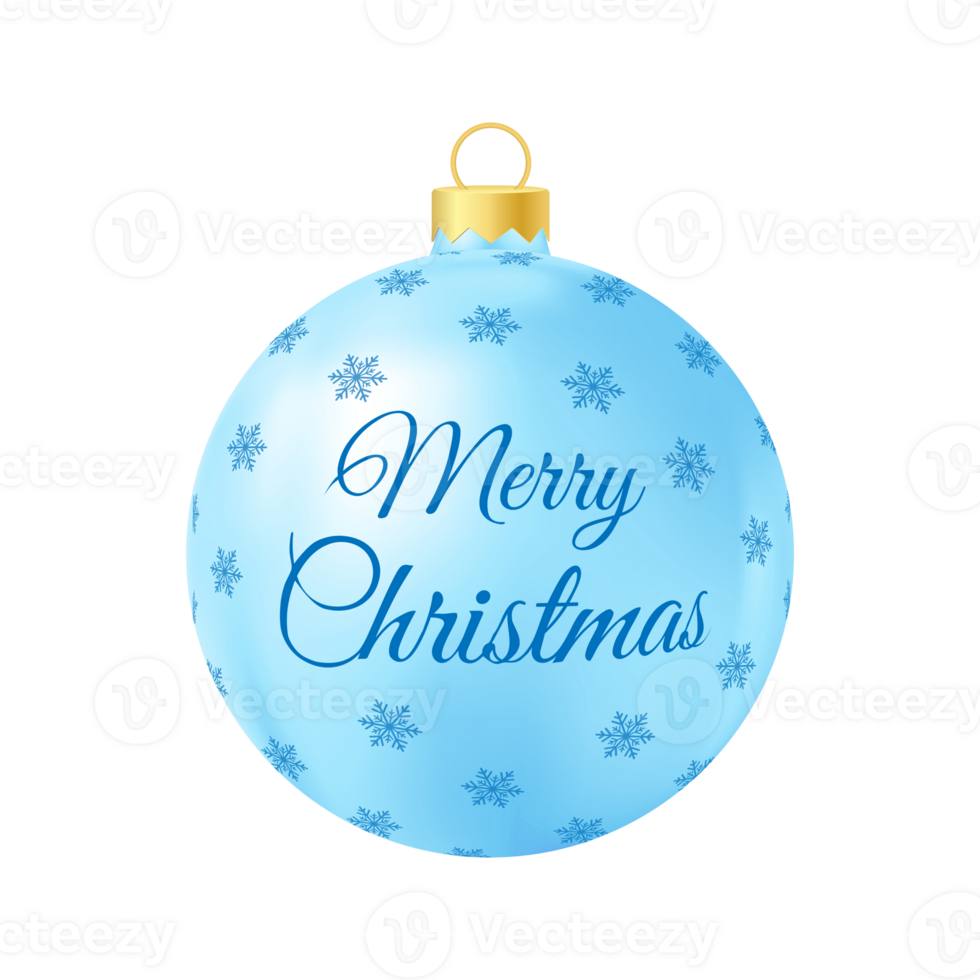 Blue Christmas tree toy Realistic color illustration png