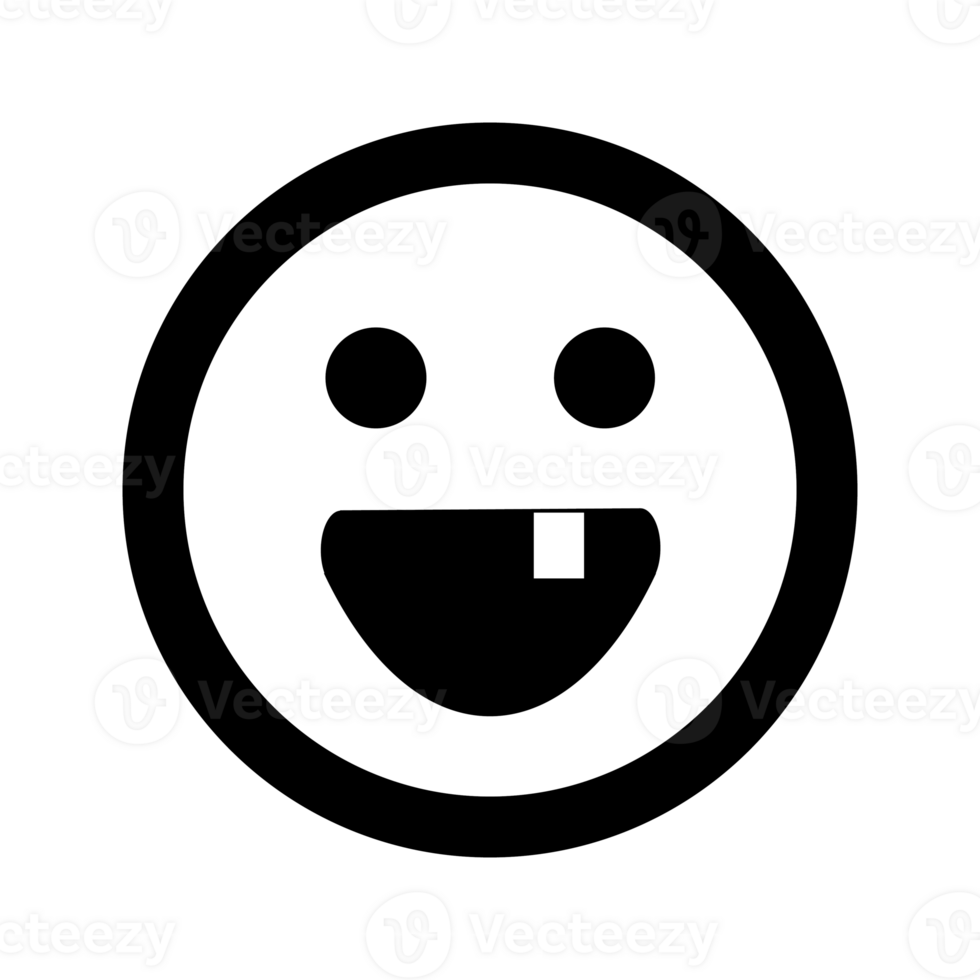 Cartoon happy smile face emoticon icon in flat style png