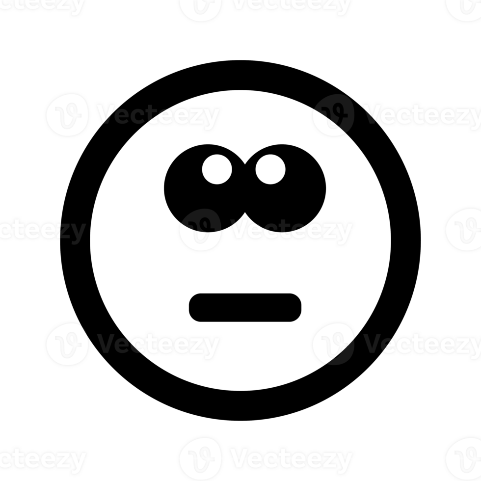Cartoon sad smile face emoticon icon in flat style png