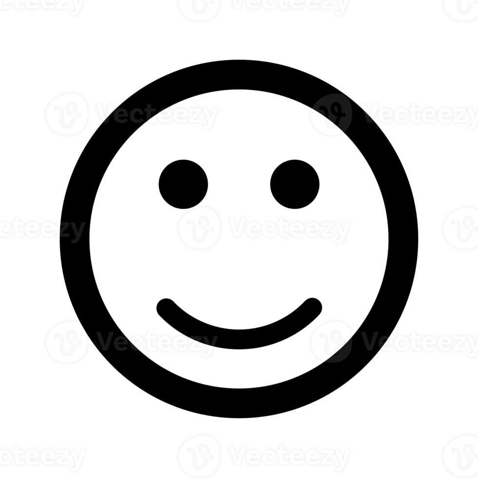 Cartoon happy smile face emoticon icon in flat style png
