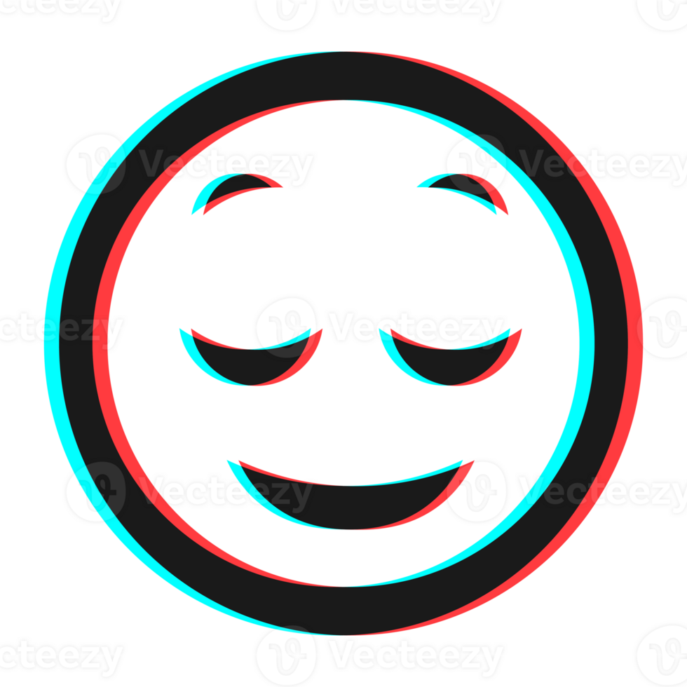 Cartoon smile emoticon symbol, icon in 3d effect with blue and red color png
