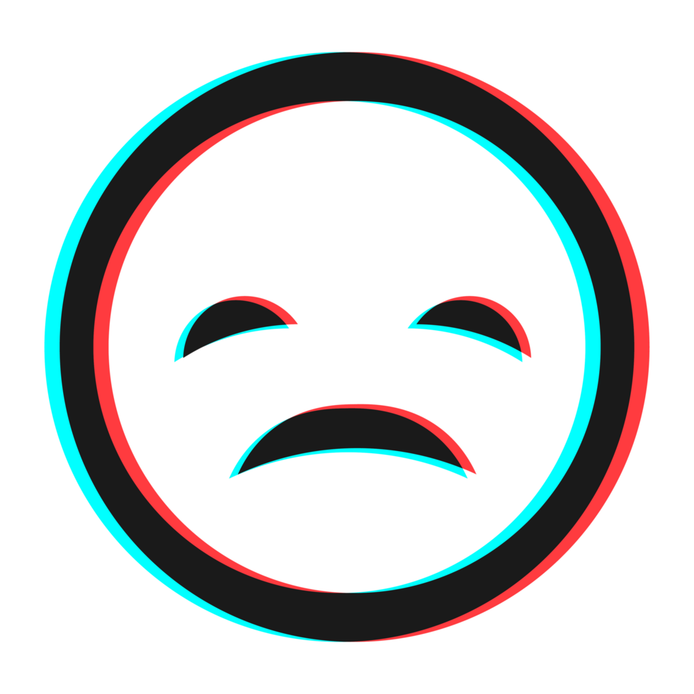 Cartoon smile emoticon symbol, icon in 3d effect with blue and red color png