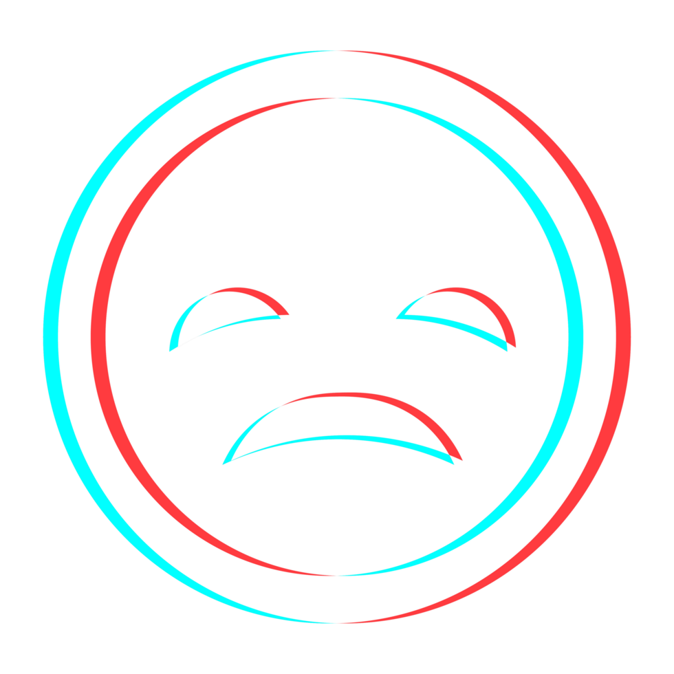 Cartoon smile emoticon symbol, icon in 3d effect with blue and red color png