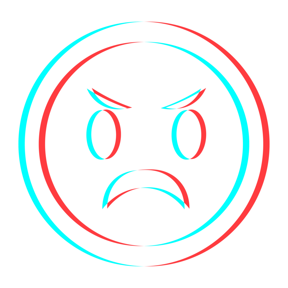 Cartoon smile emoticon symbol, icon in 3d effect with blue and red color png