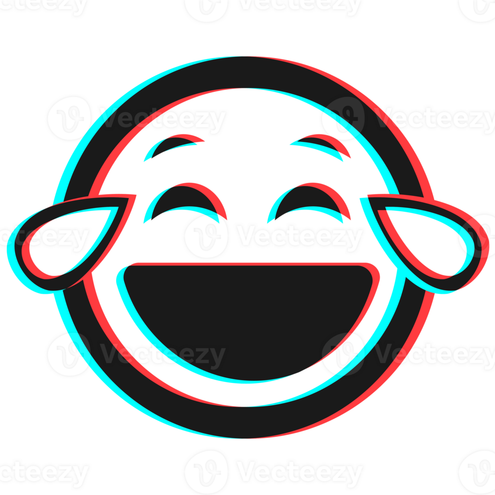 Cartoon smile emoticon symbol, icon in 3d effect with blue and red color png
