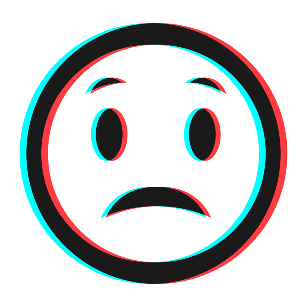 Cartoon smile emoticon symbol, icon in 3d effect with blue and red color png