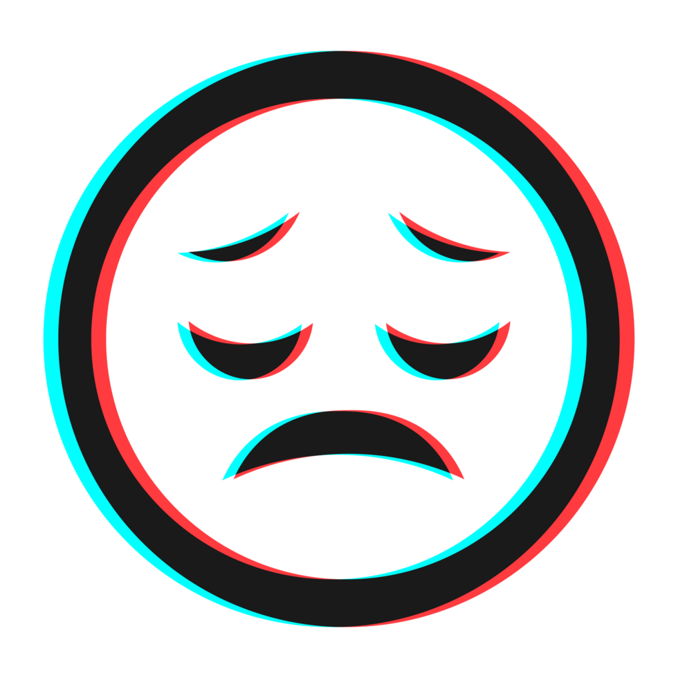 Cartoon smile emoticon symbol, icon in 3d effect with blue and red color png