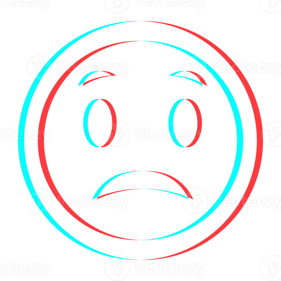 Cartoon smile emoticon symbol, icon in 3d effect with blue and red color png