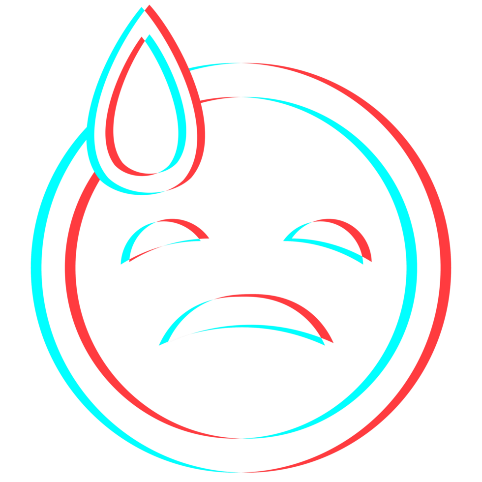 Cartoon smile emoticon symbol, icon in 3d effect with blue and red color png