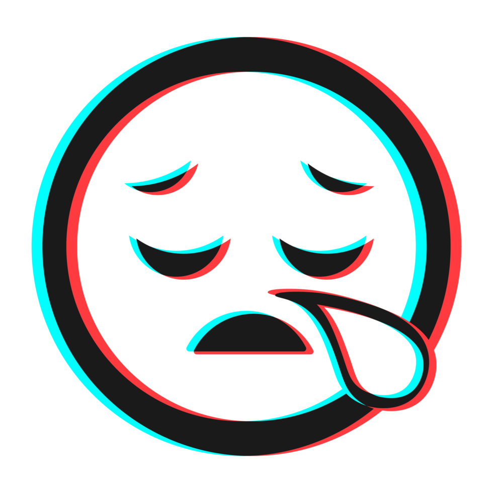 Cartoon smile emoticon symbol, icon in 3d effect with blue and red color png