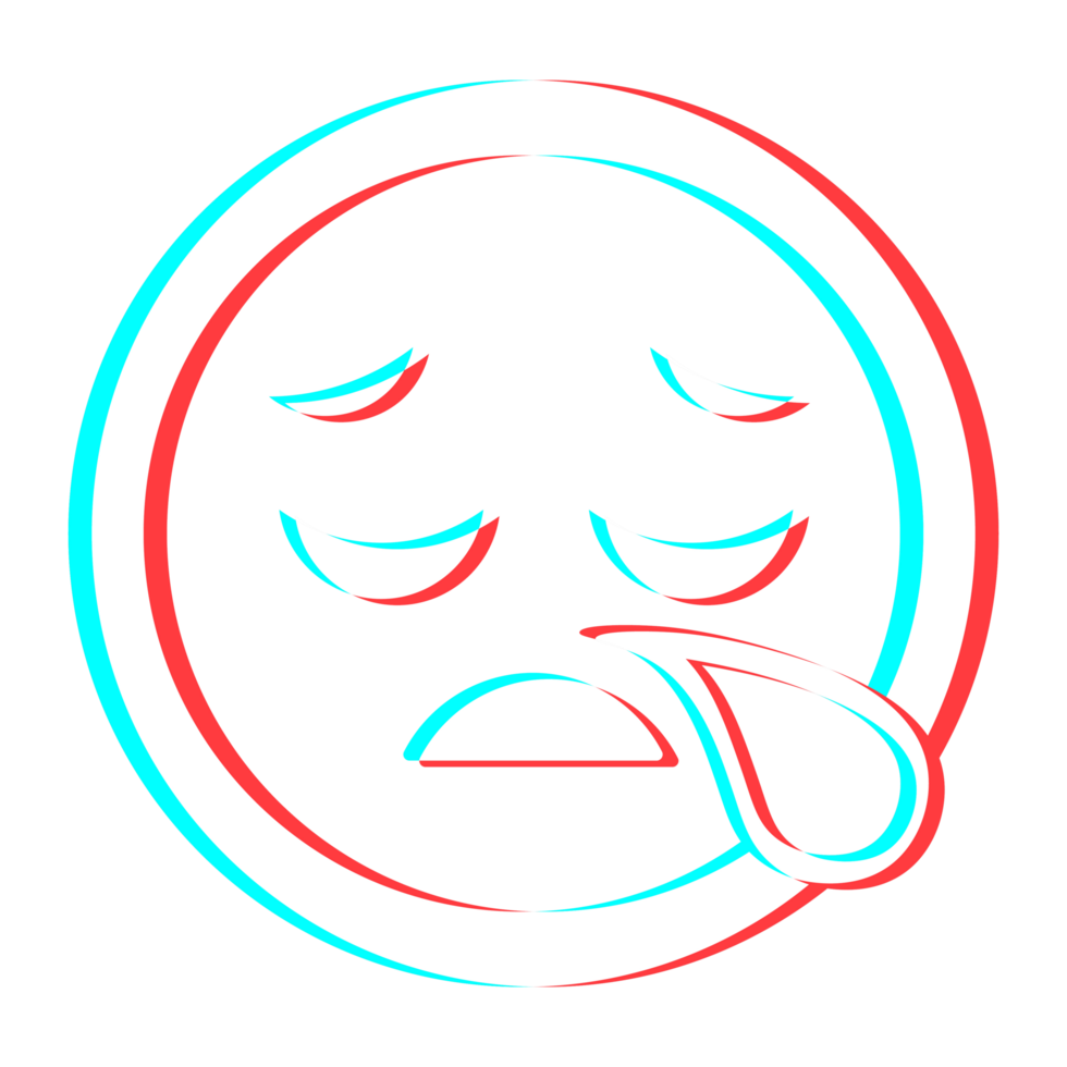 Cartoon smile emoticon symbol, icon in 3d effect with blue and red color png