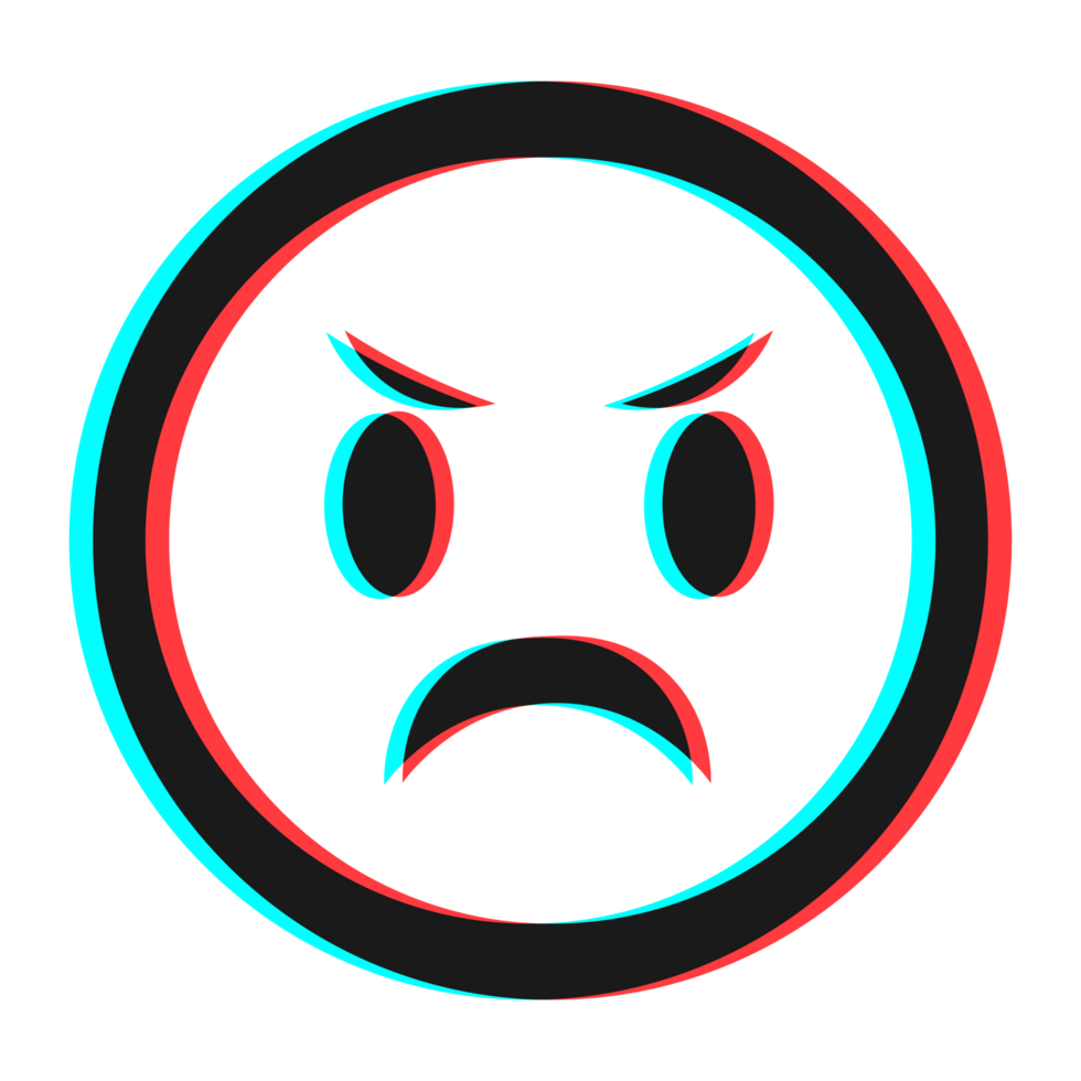 Cartoon smile emoticon symbol, icon in 3d effect with blue and red color png
