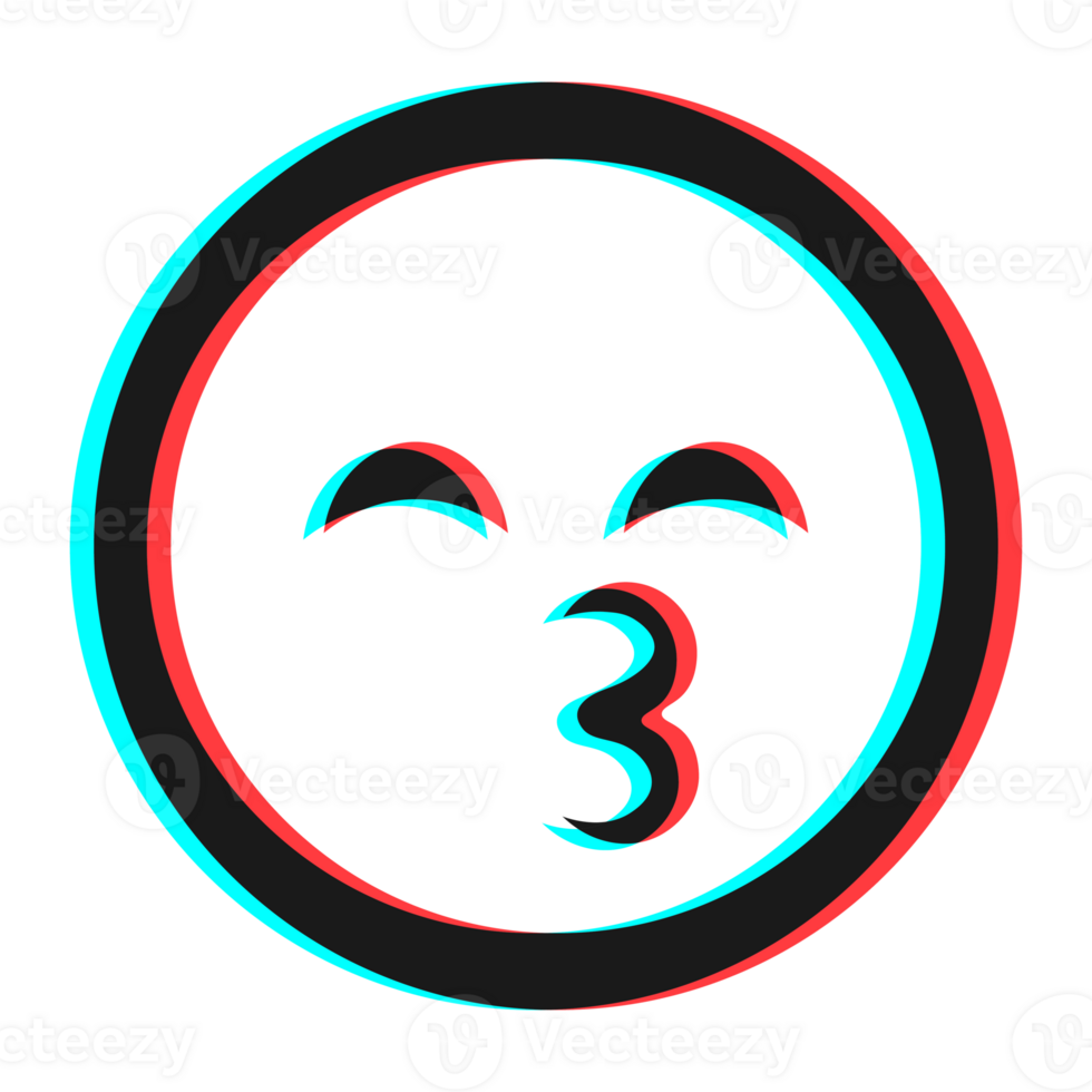 Cartoon smile emoticon symbol, icon in 3d effect with blue and red color png
