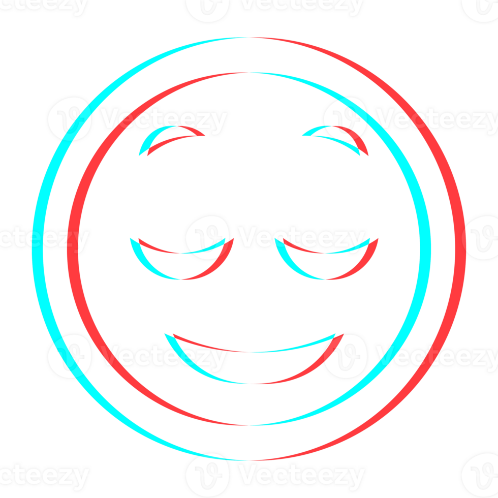 Cartoon smile emoticon symbol, icon in 3d effect with blue and red color png