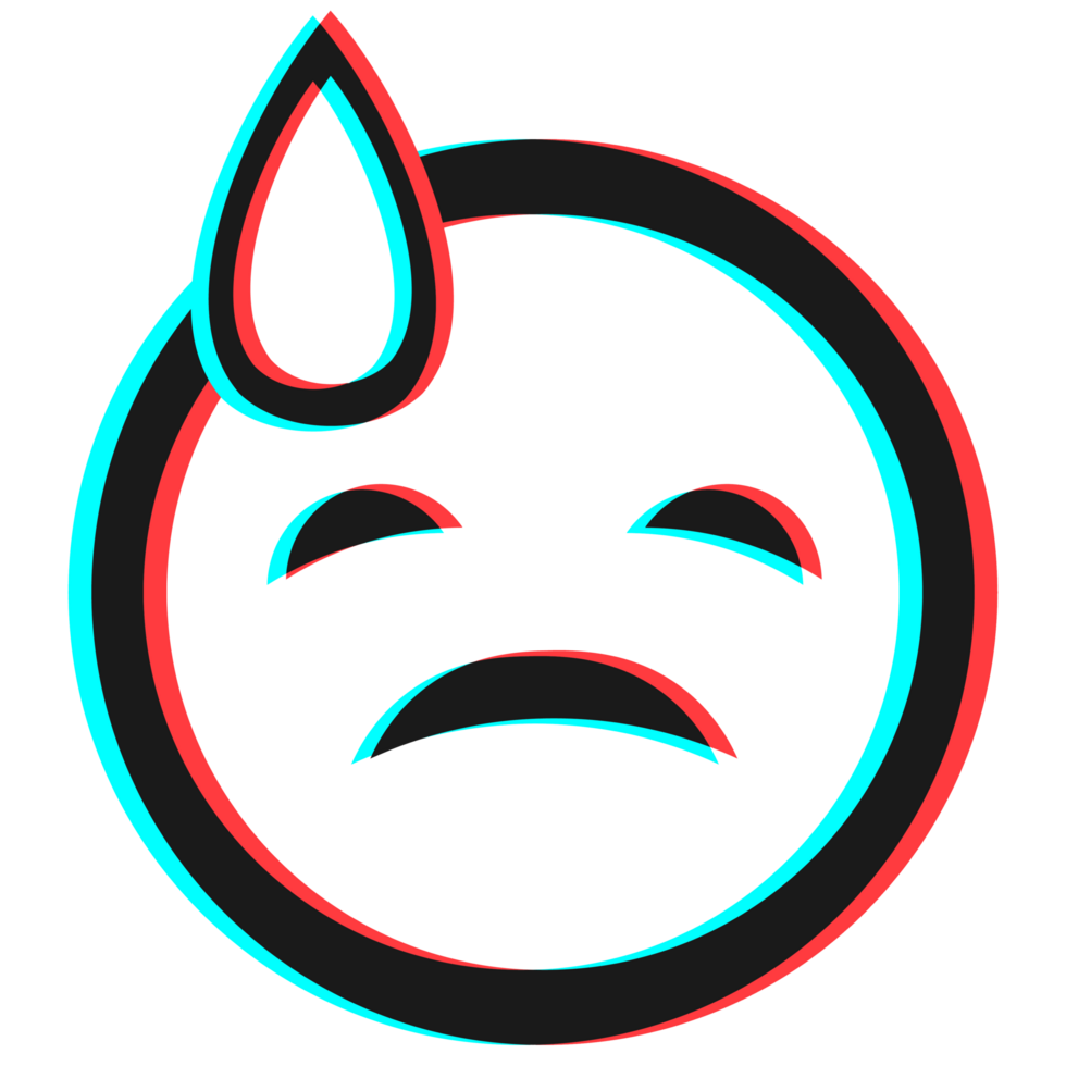 Cartoon smile emoticon symbol, icon in 3d effect with blue and red color png