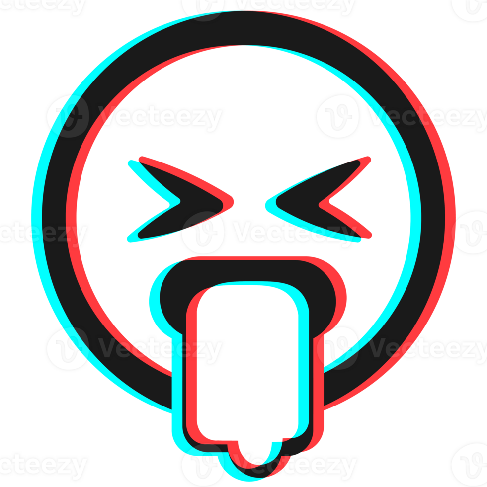 Cartoon smile emoticon symbol, icon in 3d effect with blue and red color png
