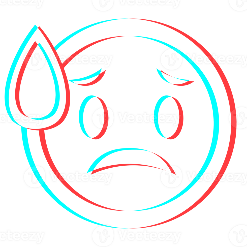 Cartoon smile emoticon symbol, icon in 3d effect with blue and red color png