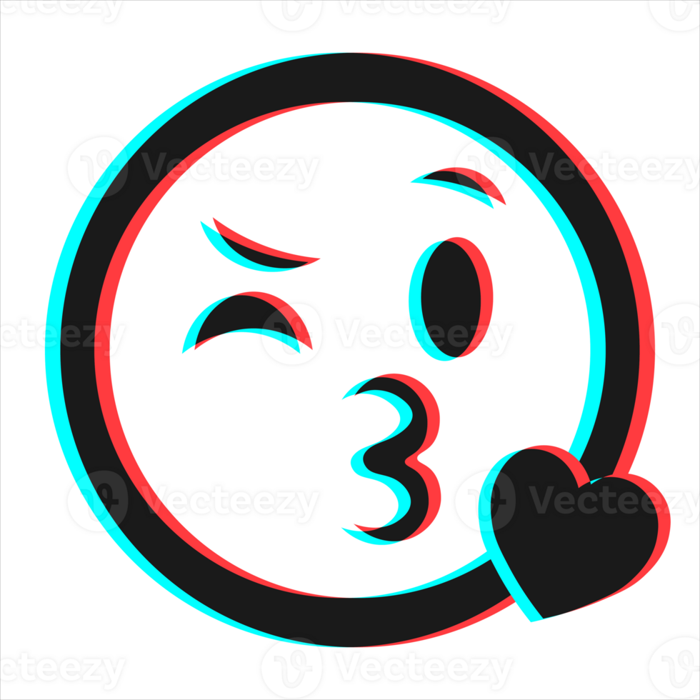 Cartoon smile emoticon symbol, icon in 3d effect with blue and red color png