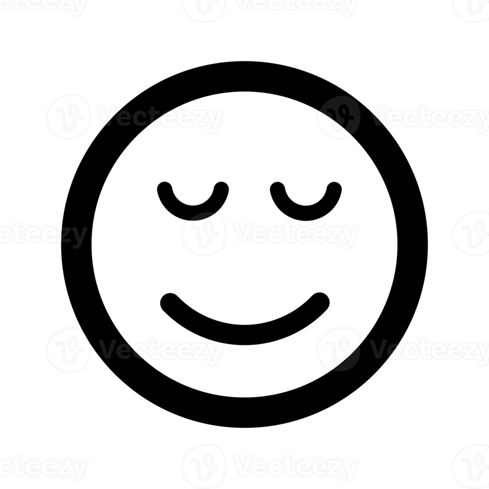 Cartoon smile face emoticon icon in flat style png