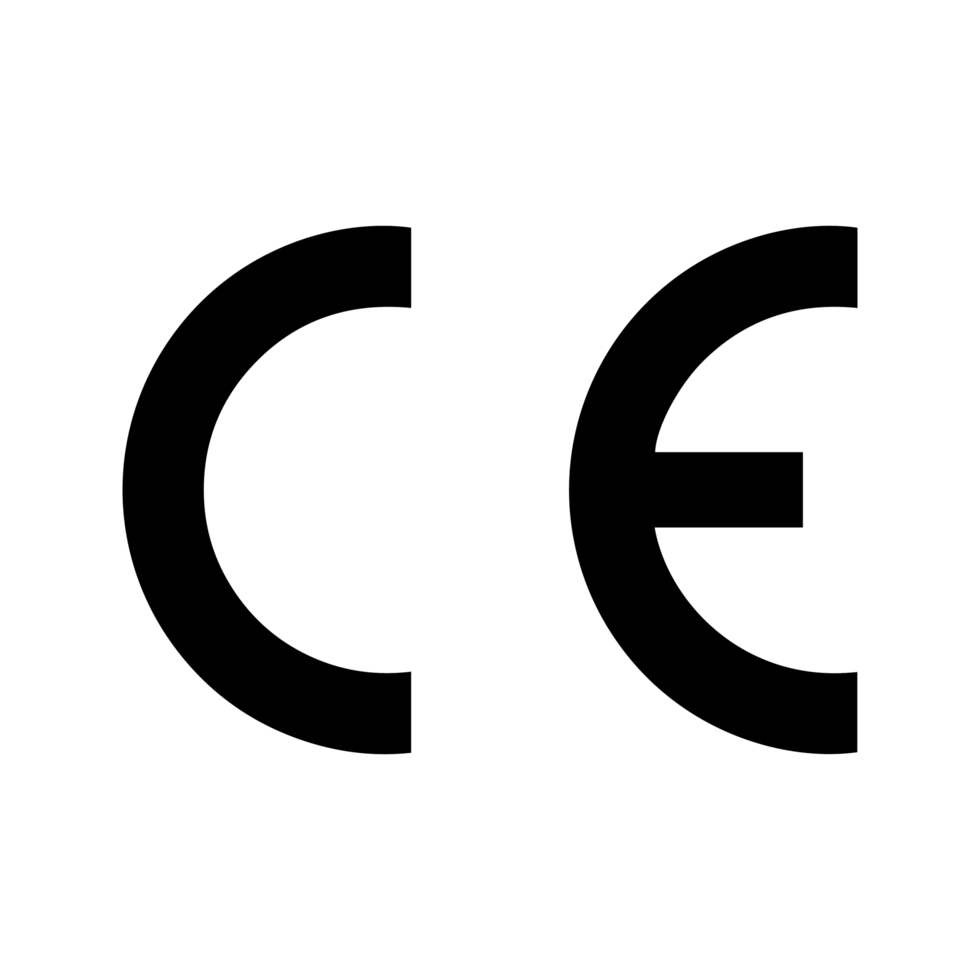 CE mark Conformate Europeene Simple icon on product packaging and box png