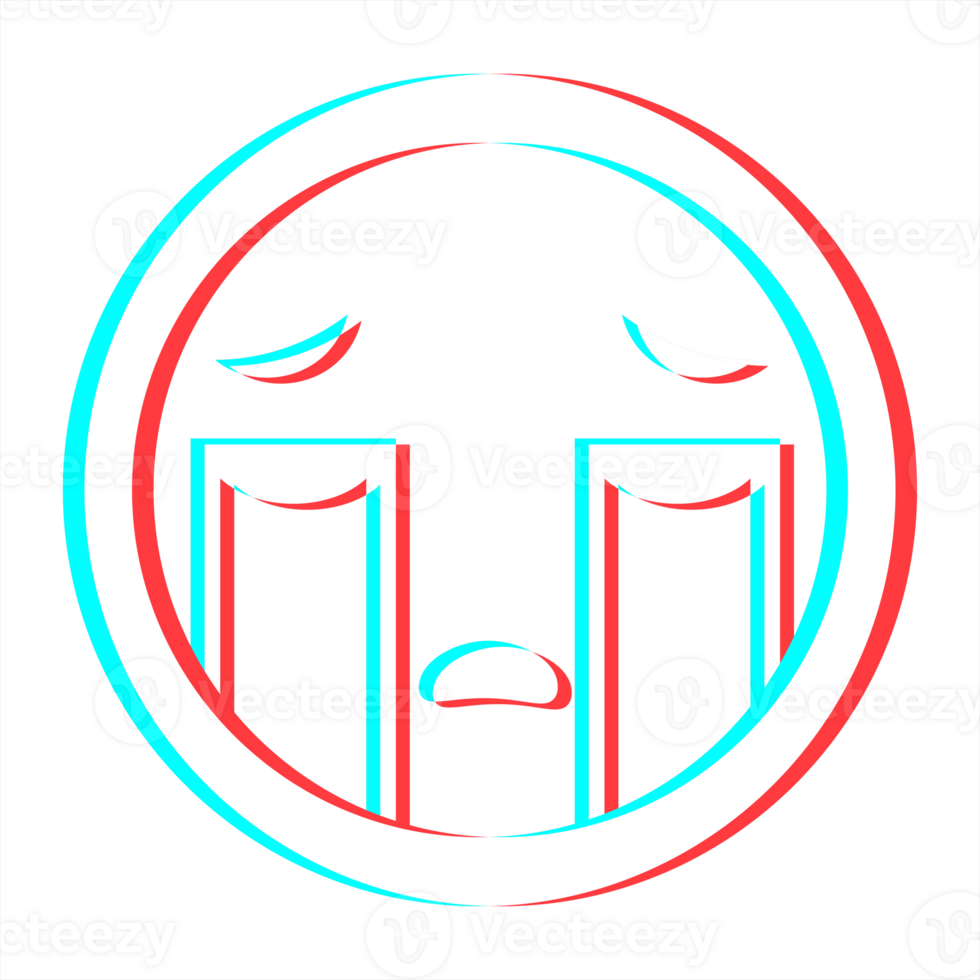 Cartoon smile emoticon symbol, icon in 3d effect with blue and red color png
