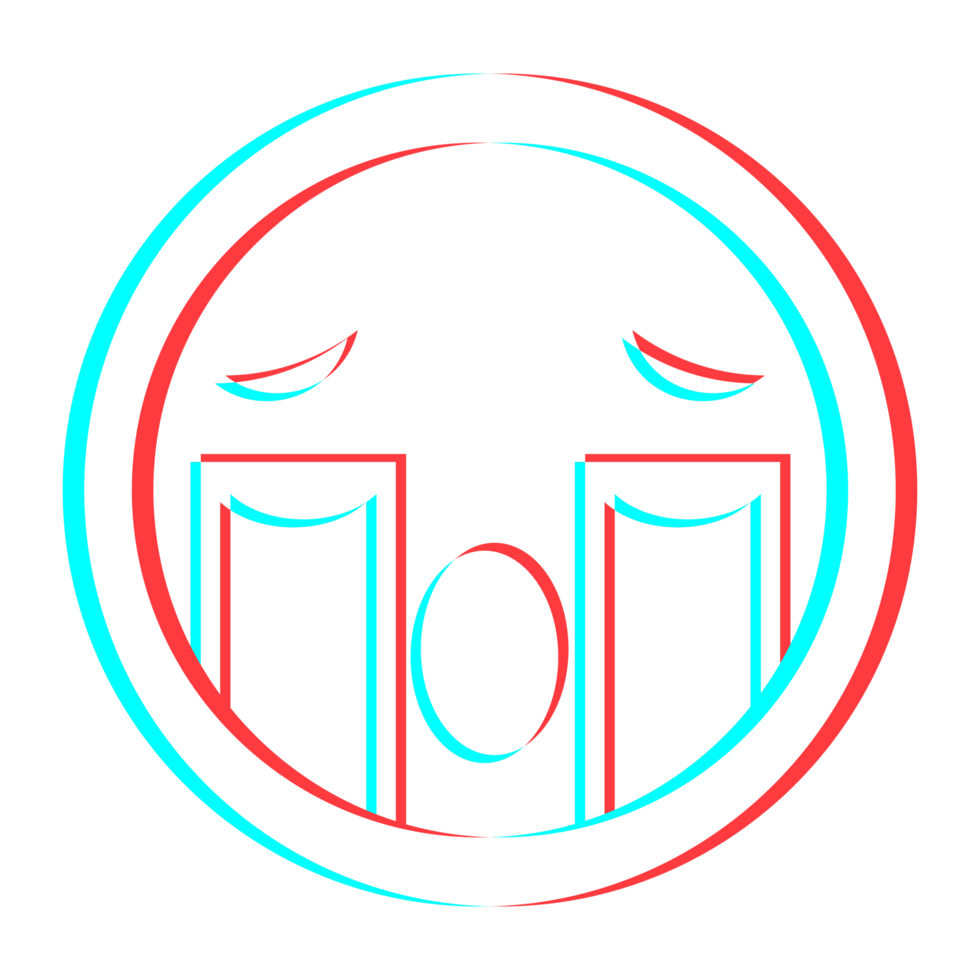 Cartoon smile emoticon symbol, icon in 3d effect with blue and red color png
