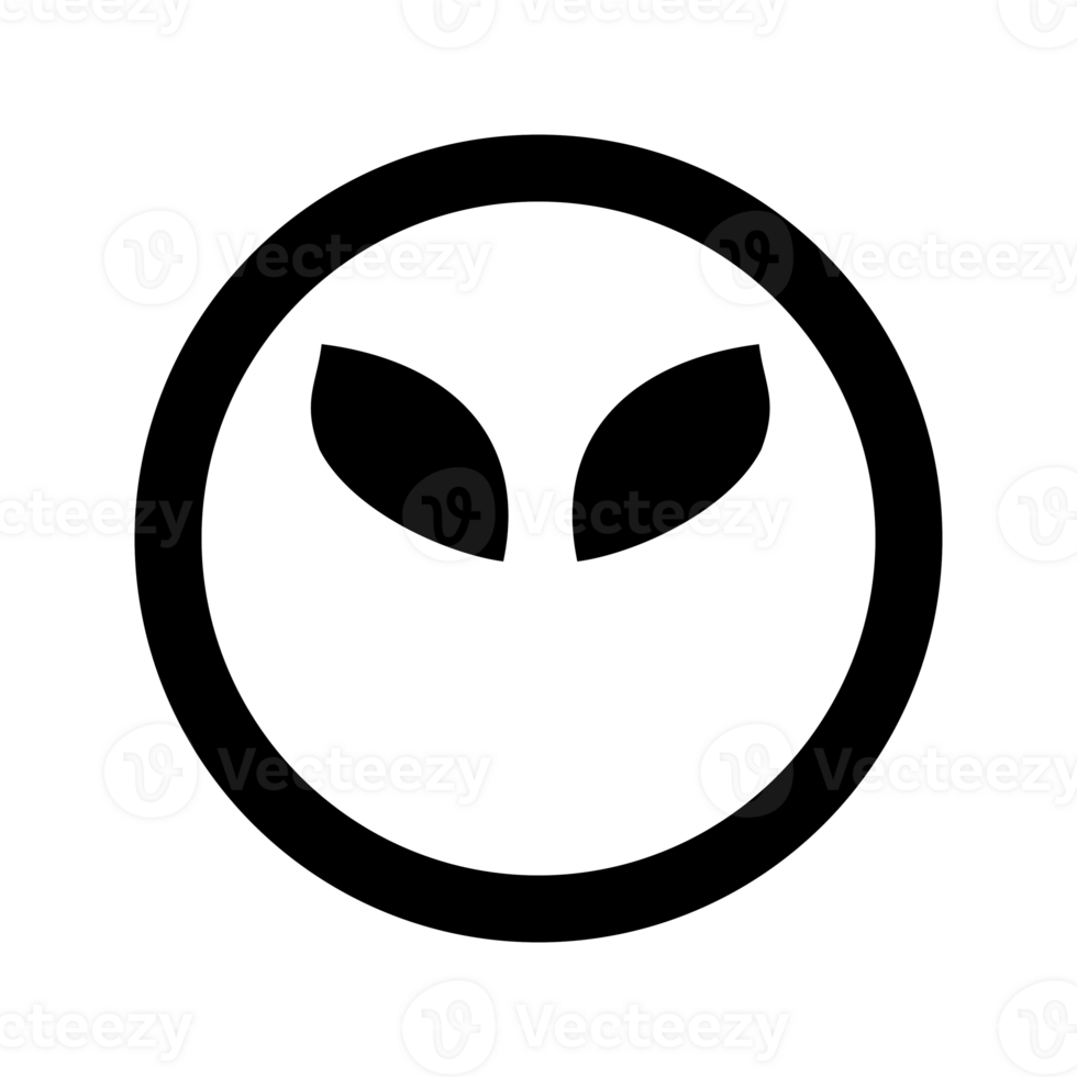 Cartoon UFO smile face emoticon icon in flat style png