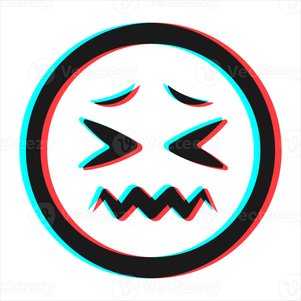Cartoon smile emoticon symbol, icon in 3d effect with blue and red color png