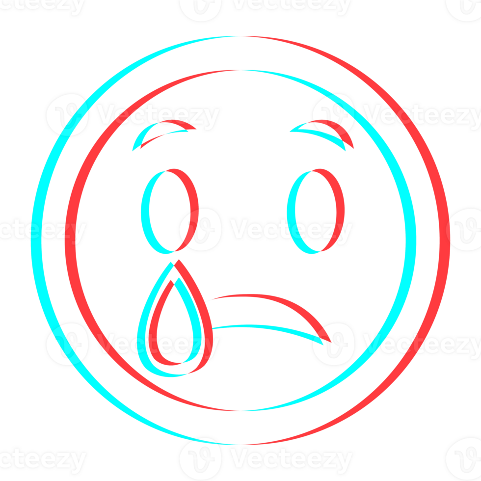 Cartoon smile emoticon symbol, icon in 3d effect with blue and red color png