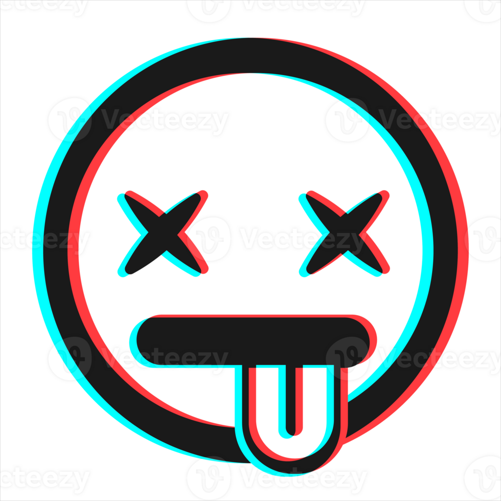 Cartoon smile emoticon symbol, icon in 3d effect with blue and red color png
