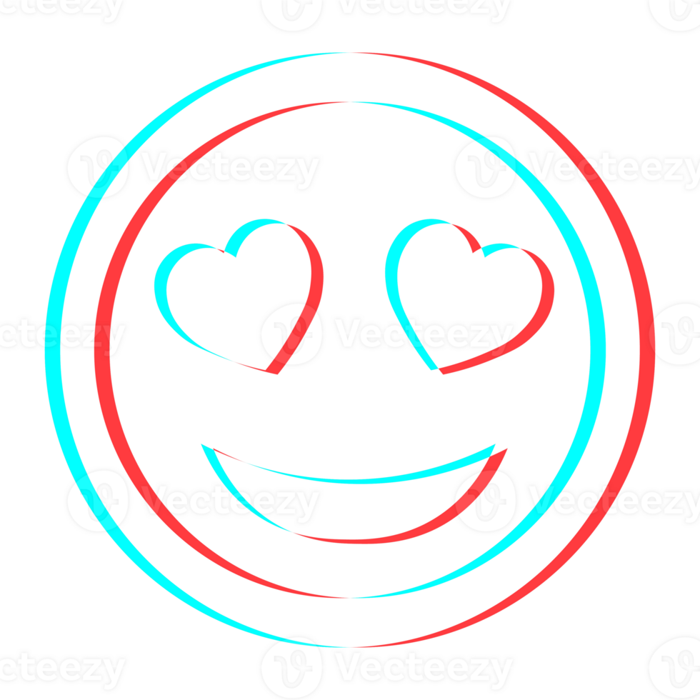 Cartoon smile emoticon symbol, icon in 3d effect with blue and red color png