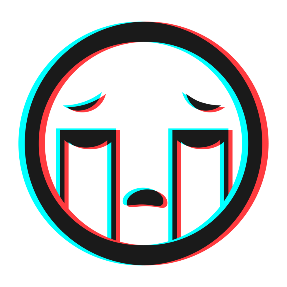 Cartoon smile emoticon symbol, icon in 3d effect with blue and red color png