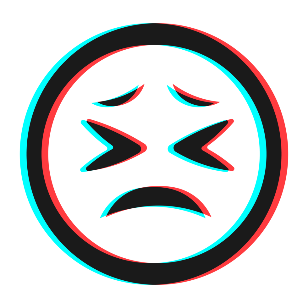 Cartoon smile emoticon symbol, icon in 3d effect with blue and red color png