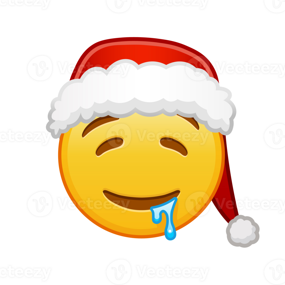 Christmas drooling face Large size of yellow emoji smile png