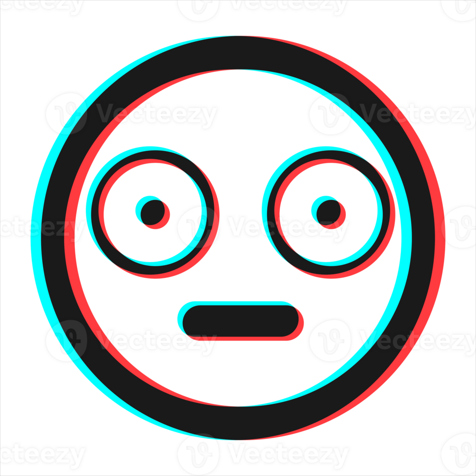 Cartoon smile emoticon symbol, icon in 3d effect with blue and red color png