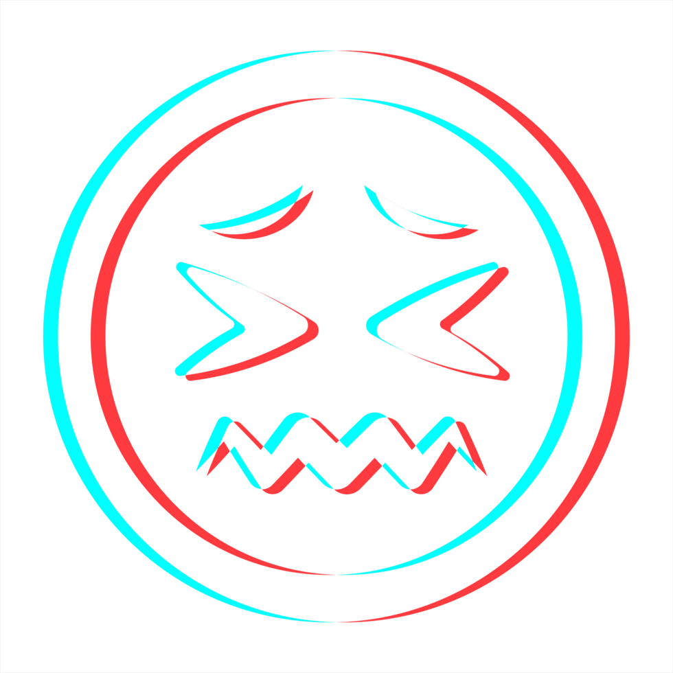 Cartoon smile emoticon symbol, icon in 3d effect with blue and red color png