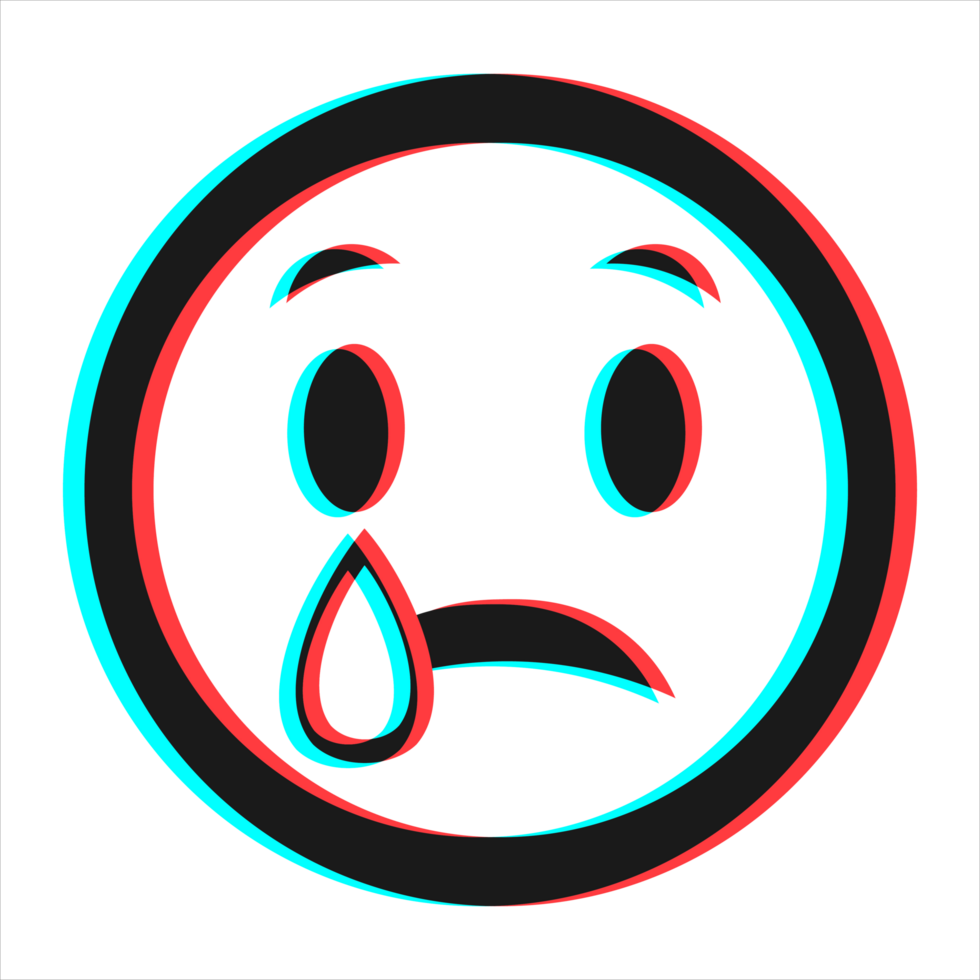 Cartoon smile emoticon symbol, icon in 3d effect with blue and red color png