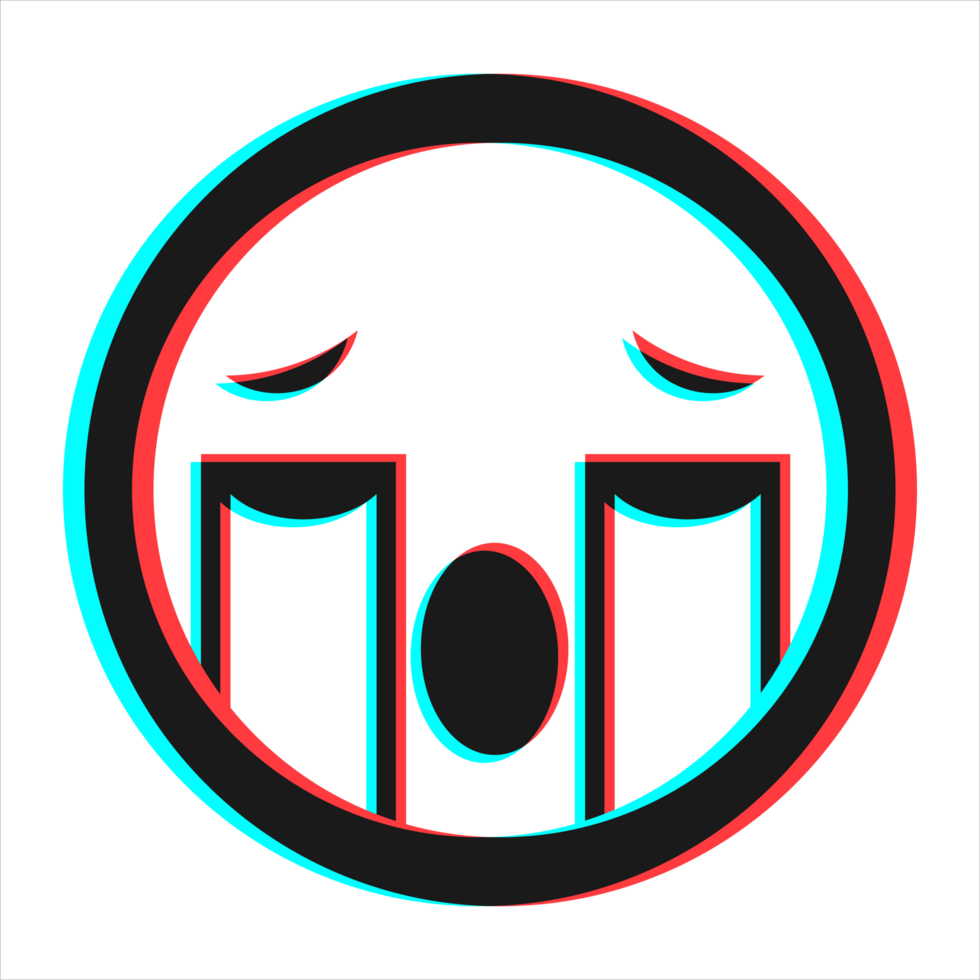 Cartoon smile emoticon symbol, icon in 3d effect with blue and red color png