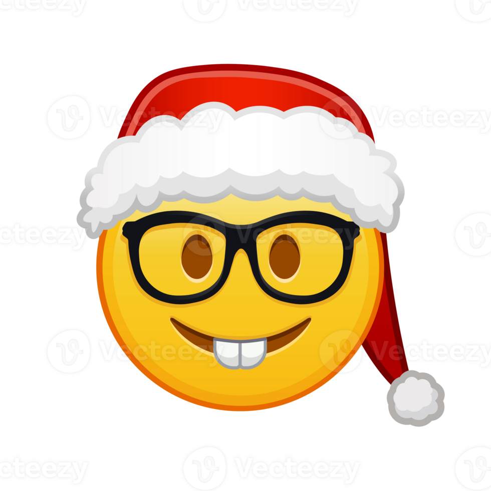 Christmas nerd face Large size of yellow emoji smile png
